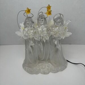 JcPenney Holiday Home Collection Acrylic Lighted Angles Fiber Optic Wings